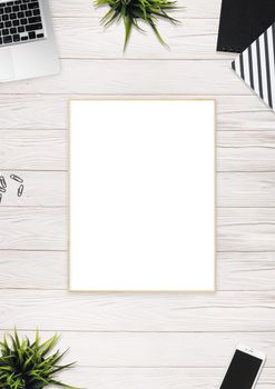 Photo of Brown Photo Frame Near Laptop