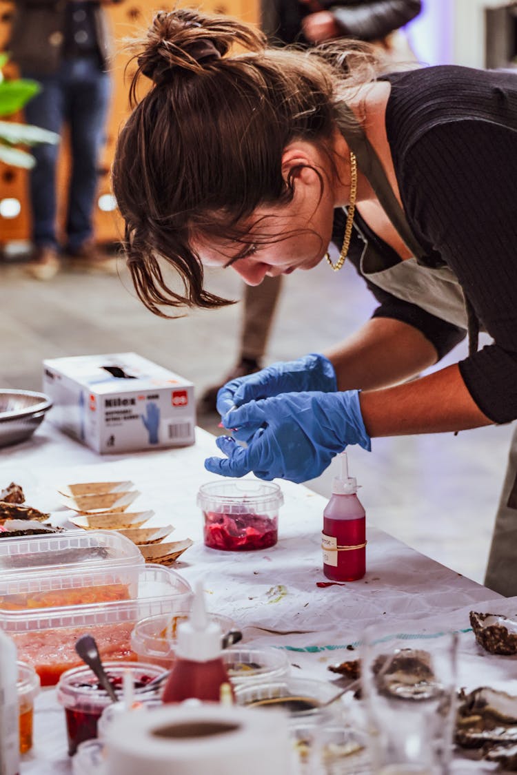 Woman Making Food For A Competition