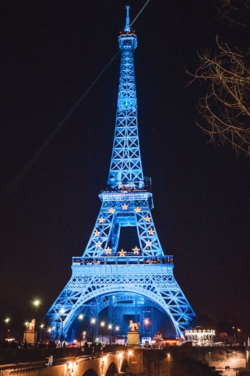 Gratis lagerfoto af belyst, berømt, Eiffeltårnet