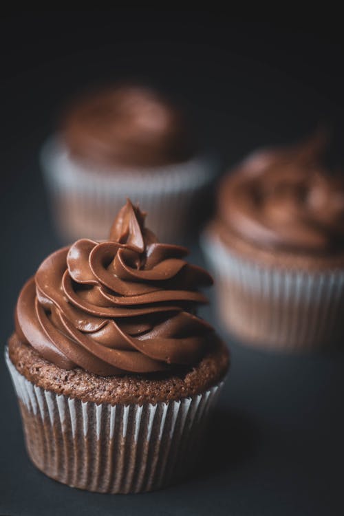 Close-Up Shot of a Chocolate Cupcake