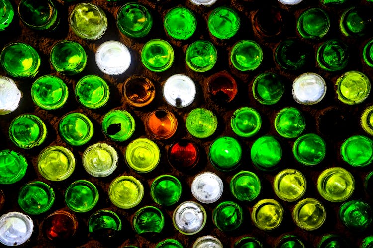 Bottom Of Colored Glass Bottles 