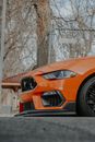 Orange Bmw M 3 Parked Near Bare Trees