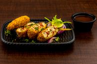 Fried Chicken on Black Plastic Tray