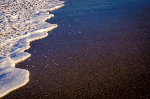 Sea Waves on Brown Sand