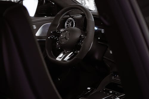 Free A Black Steering Wheel Stock Photo