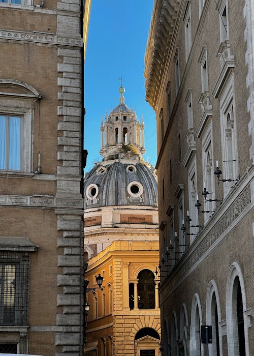 Beautiful Church Dome of Santa Maria di Loreto in Italy, Rome