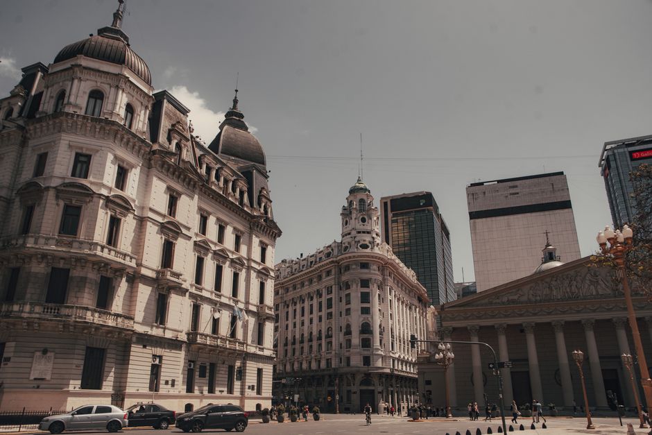 A modern economy car like a Fiat Cronos parked in Buenos Aires, Argentina
