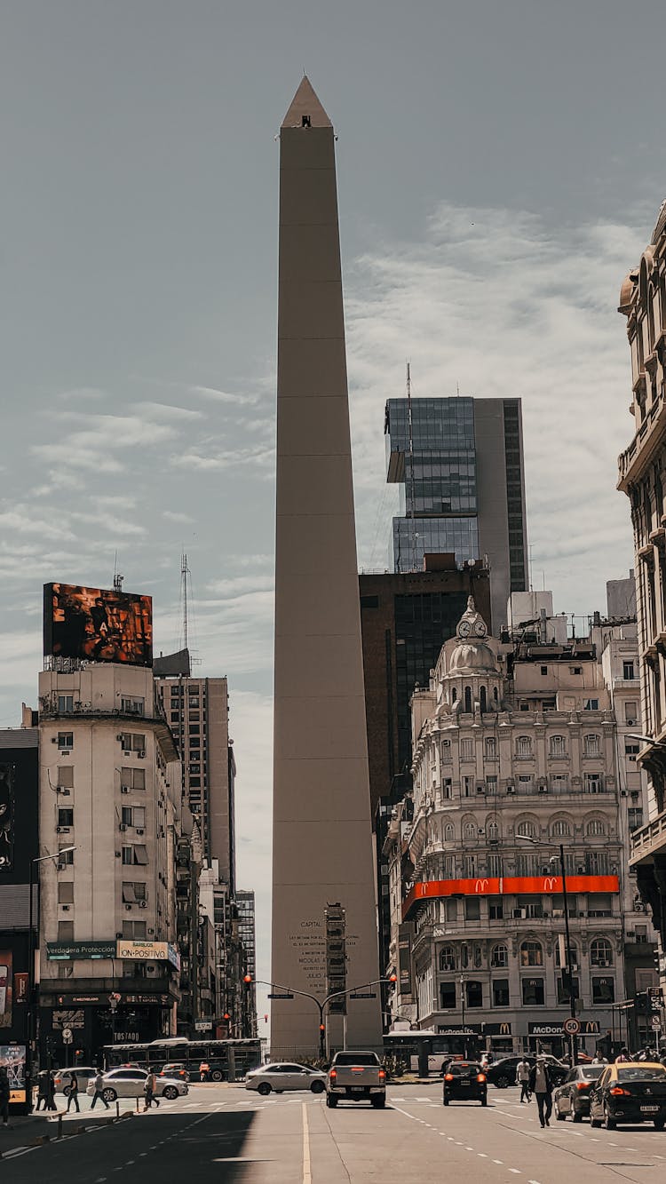 The Obelisco De Buenos Aires In Low Angle Shot