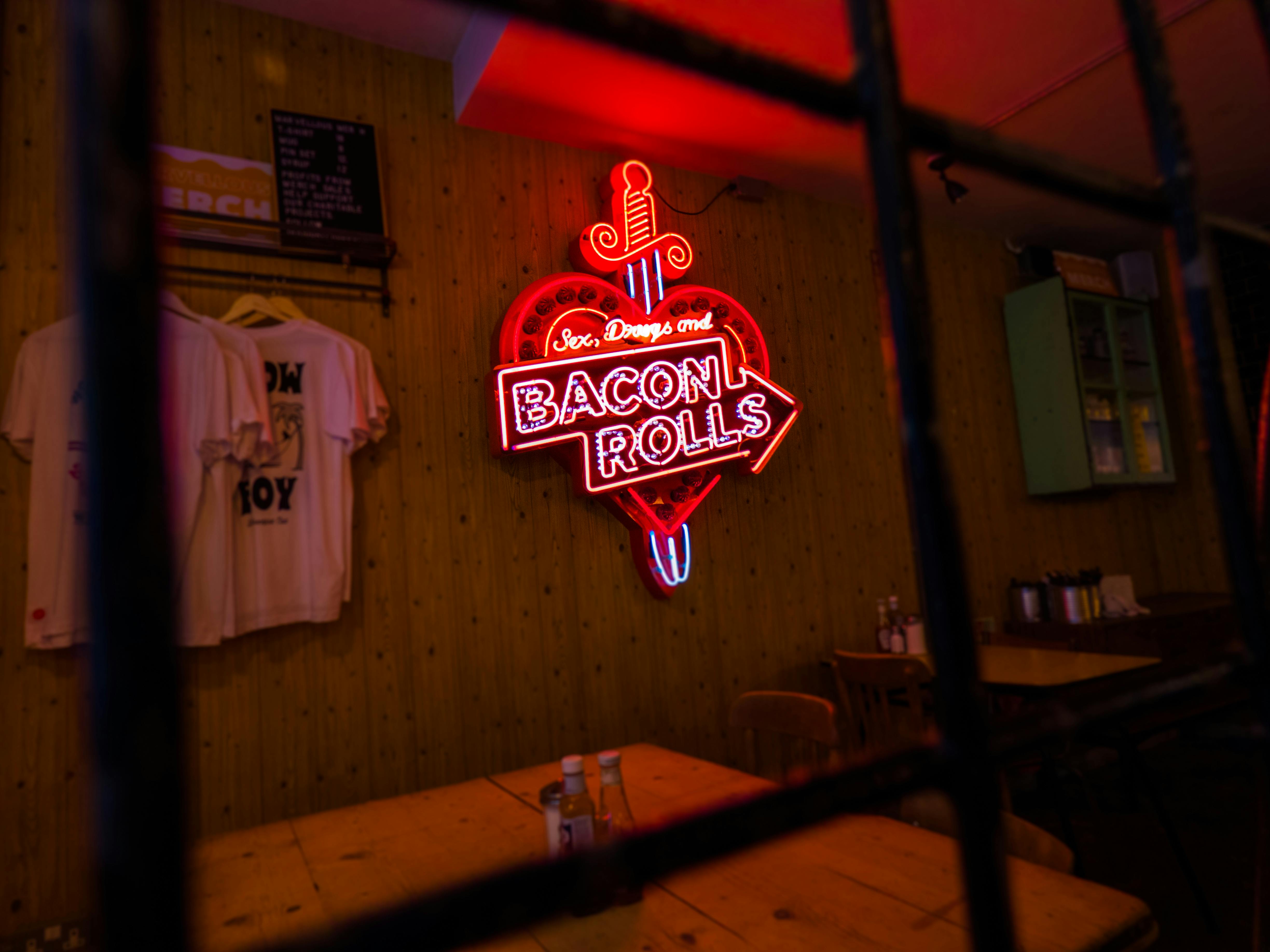 Neon Light Signage On Wall