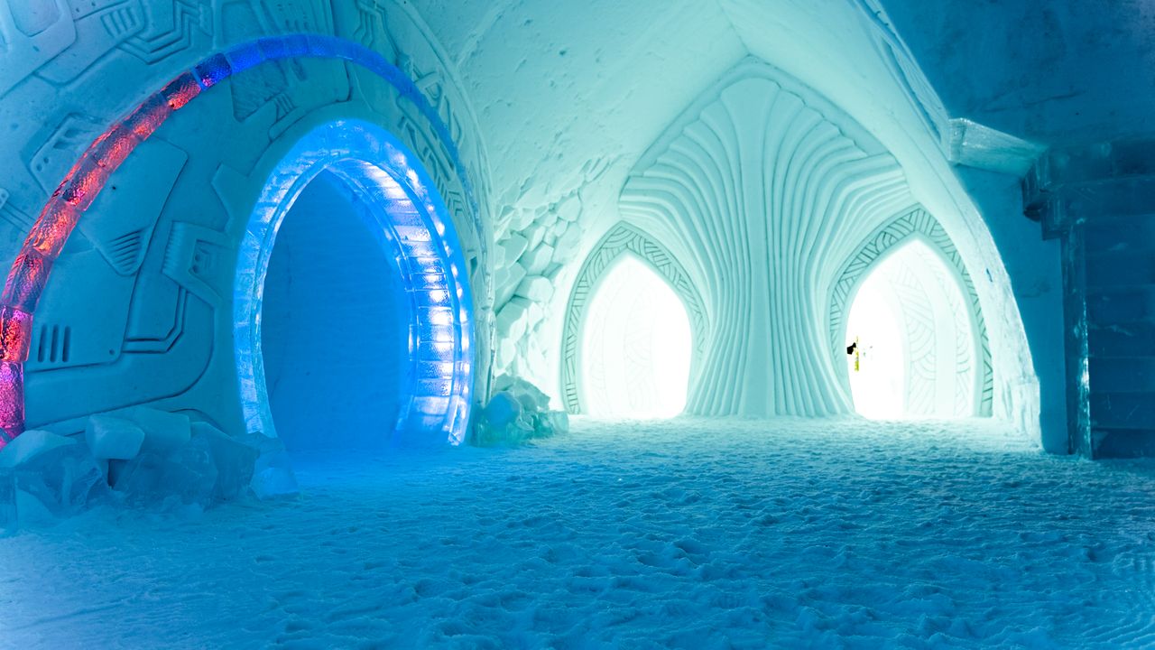 explore the mesmerizing ice sculptures inside hotel de glace showcasin