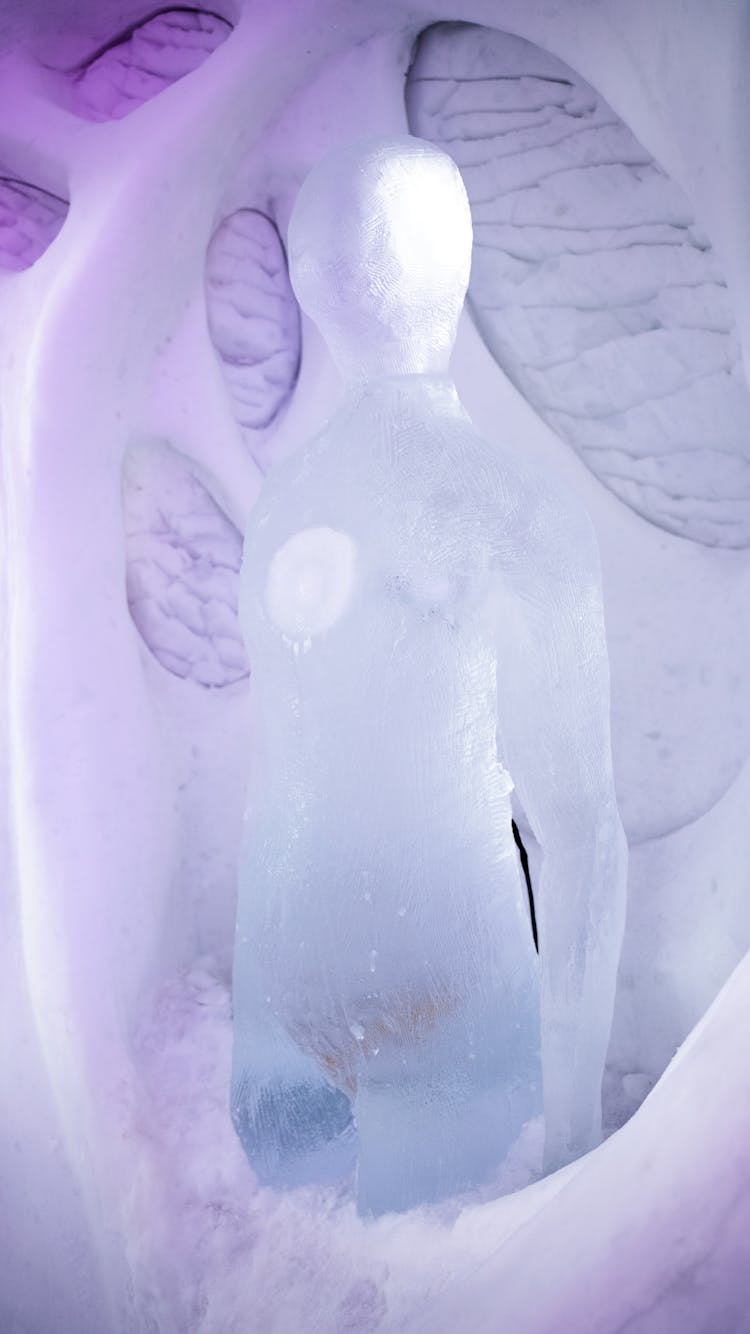 Sculpted Human Figure On Ice 