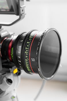 Detailed view of a camera lens with a filter attached, perfect for creative photographers.