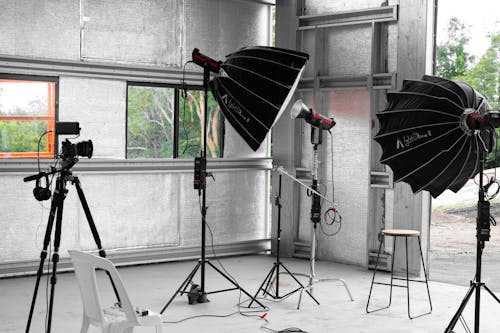 Interior of Photo Studio with Equipment 