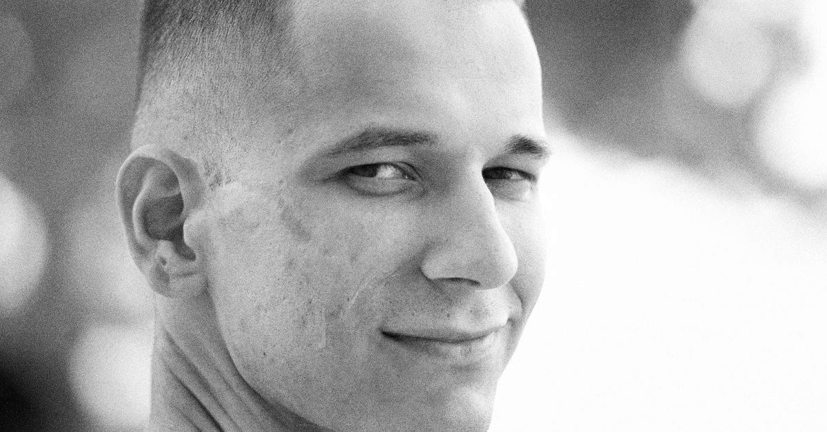man buzzcut portrait