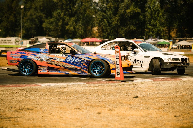 Sports Cars On A Drifting Competition 