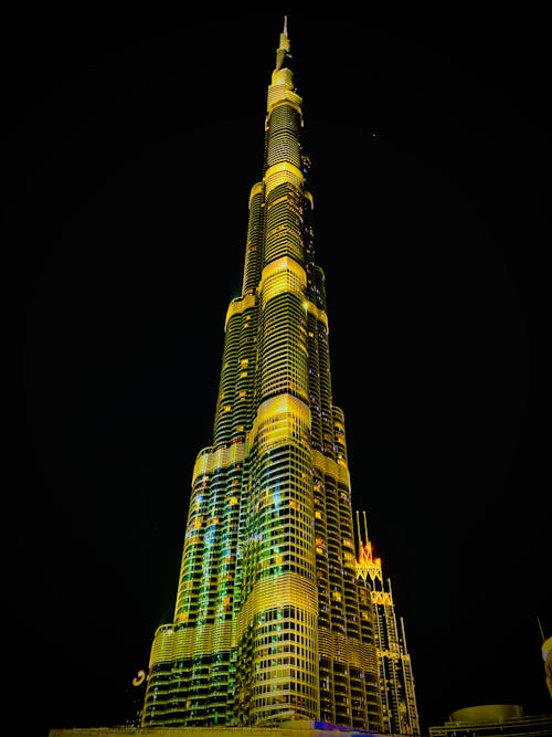 aydınlatılmış, bina, Burj Khalifa içeren Ücretsiz stok fotoğraf