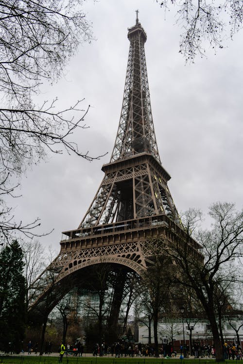 Eiffel Tower Under Cloudy Sky