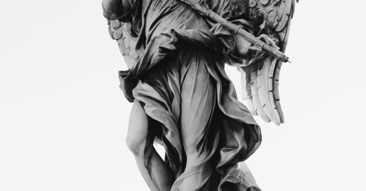 Black and Gray Angel Statue Decor