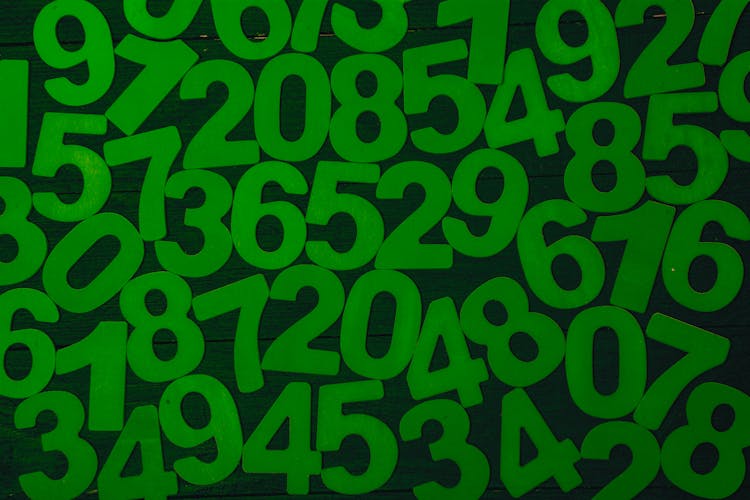 Green Numbers On The Table