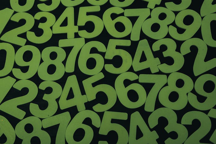 Green Numbers On Black Background