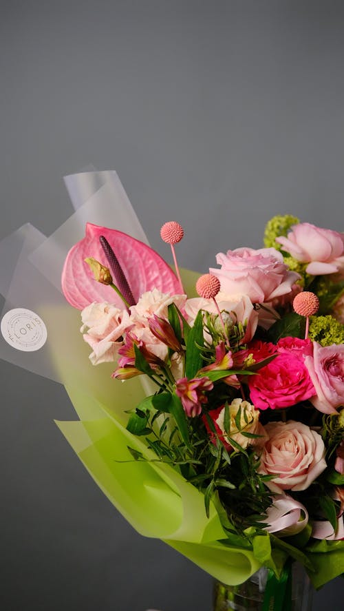 Close-up View of Bouquet of Flowers