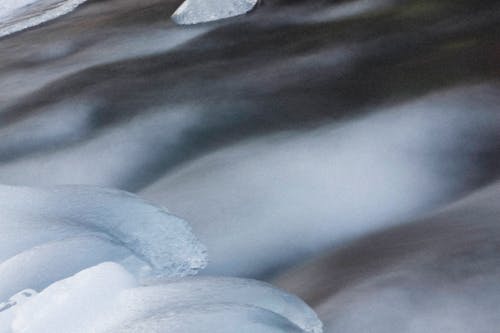Closeup of a Melting Ice and Snow