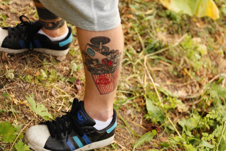 Close Up Of A Leg Tattoo