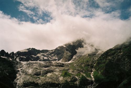 Free Scenic landscape of the majestic mountain view with clouds in Arkhyz, Russia. Stock Photo