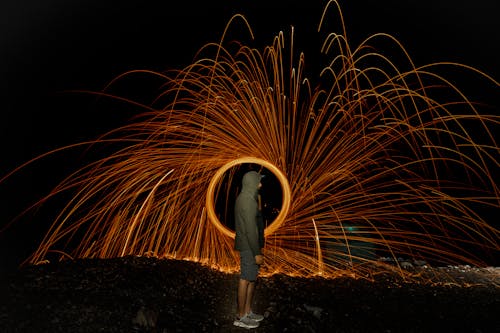 Foto profissional grátis de centelha, exposição longa, homem