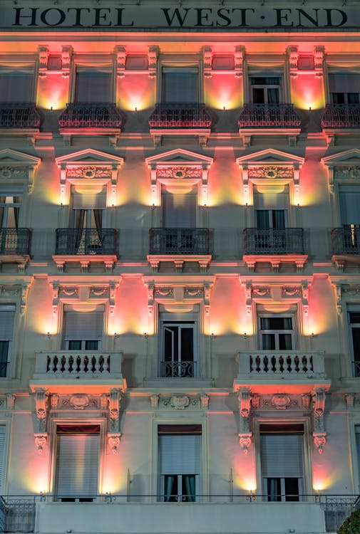 The Facade of a Building with Balconies