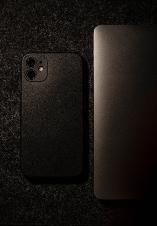 A Back View of a Black Smartphone