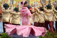 Colorful Sinulog Festival in Cebu City showcasing traditional attire and cultural celebration.