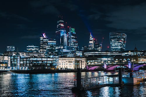 Free The City of London at Night Stock Photo