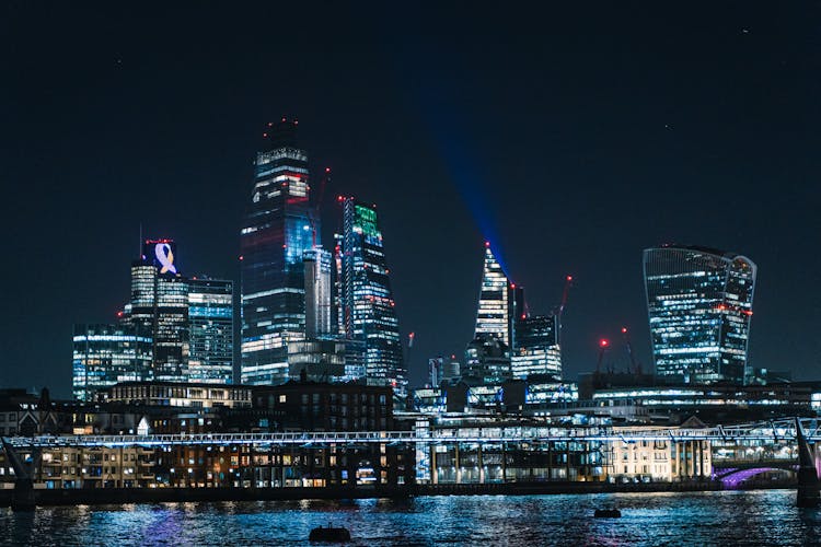 City Skyline During Nighttime