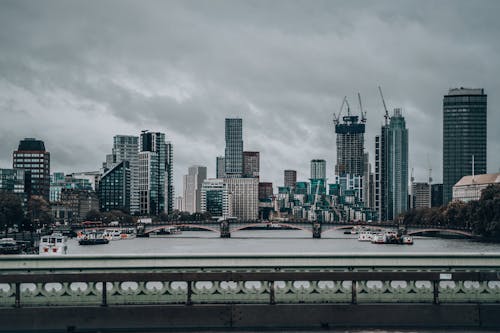 City Buildings Under the Gray Sky