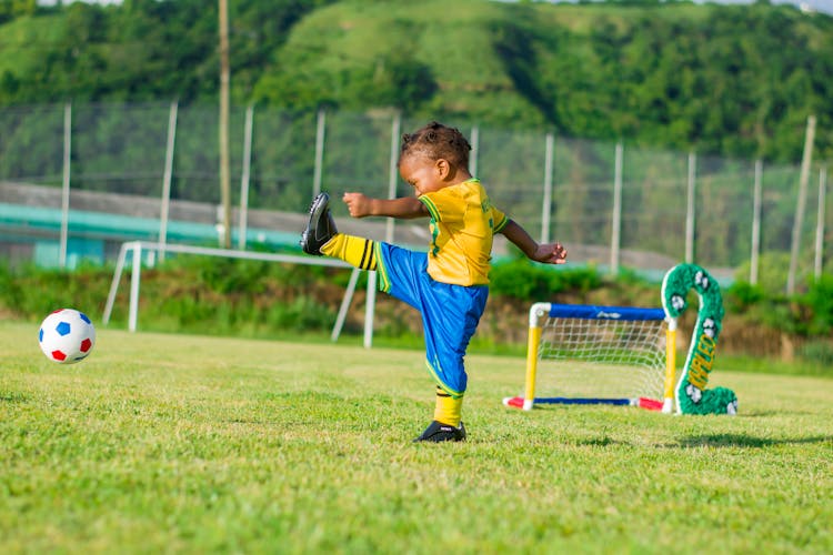 A Boy Playing Soccer