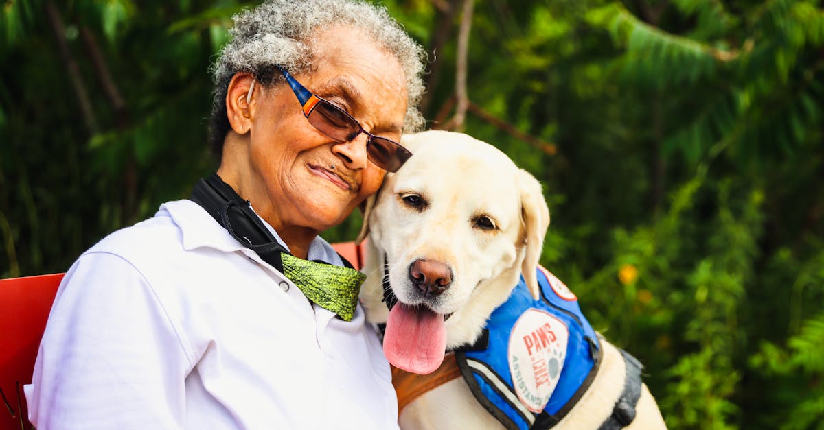 Elderly Woman Sitting Beside a Dog