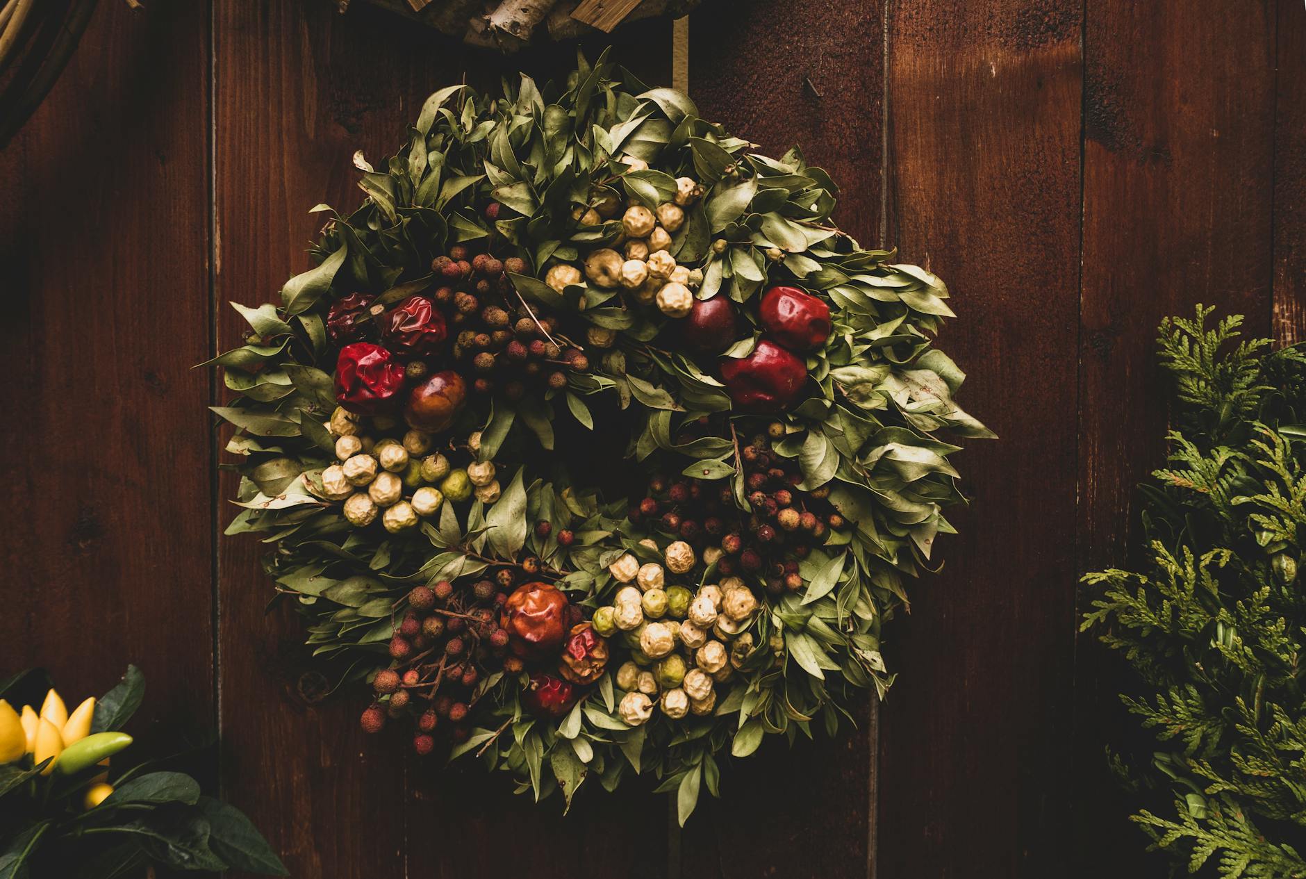 Seasonal Wreath On A Door