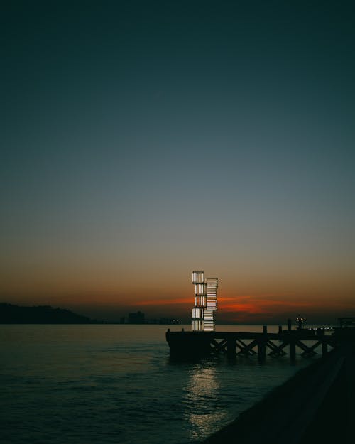 Installation on Pier at Sunset