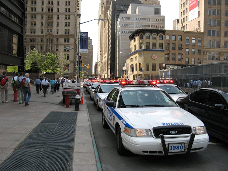 Police Cars On Road 