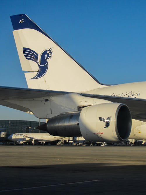 White and Blue Airplane on Airport