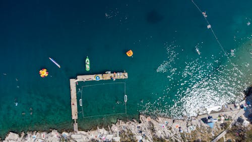 Birds Eye View of a Wooden Boardwalk