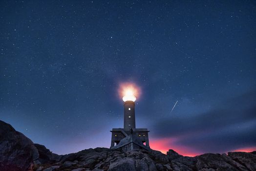 The Punta Nariga Lighthouse in Galicia Spain