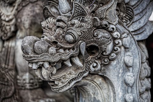 Dragon Sculpture in Close-up Shot