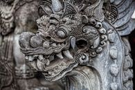 Grey and Brown Dragon Embossed Decor