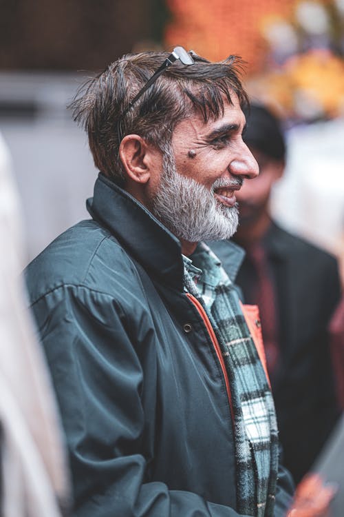 Free A Bearded Man in a Blue Jacket Stock Photo