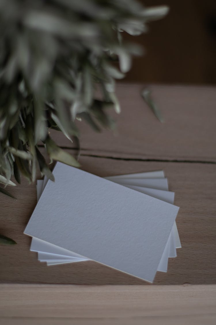 A Stack Of Blank Business Cards 