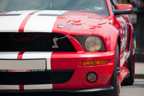 Photo Of Red And White Ford Shelby