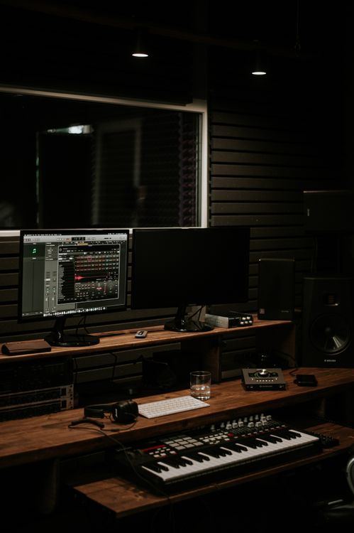 Pc Saxophone Studio Piano and Computer in Music Studio · Free Stock Photo