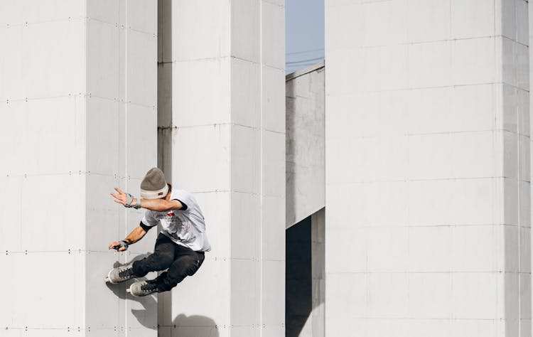 Young Man Skating On The Rollerblades